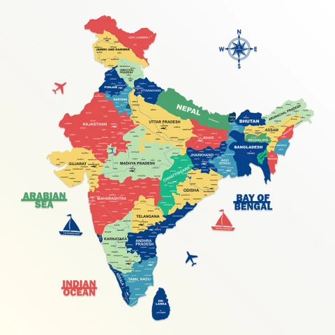 India Map with Branch Locations